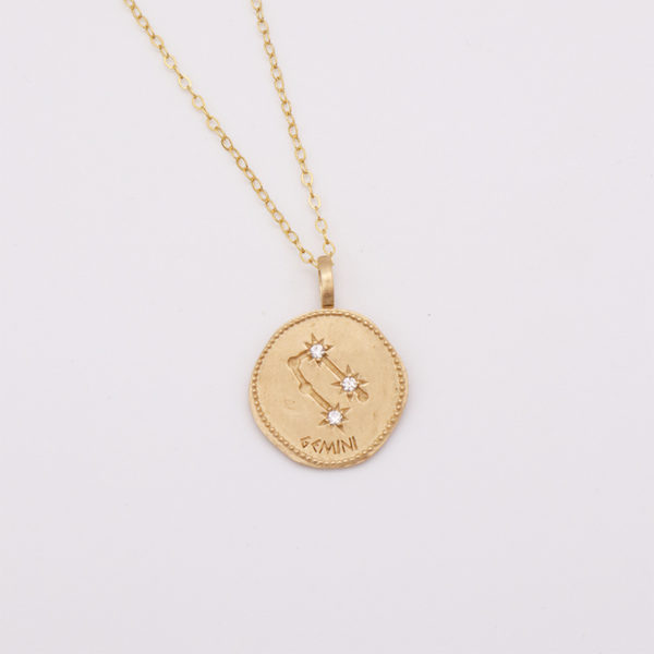 Collier constellation gémeaux plaqué or