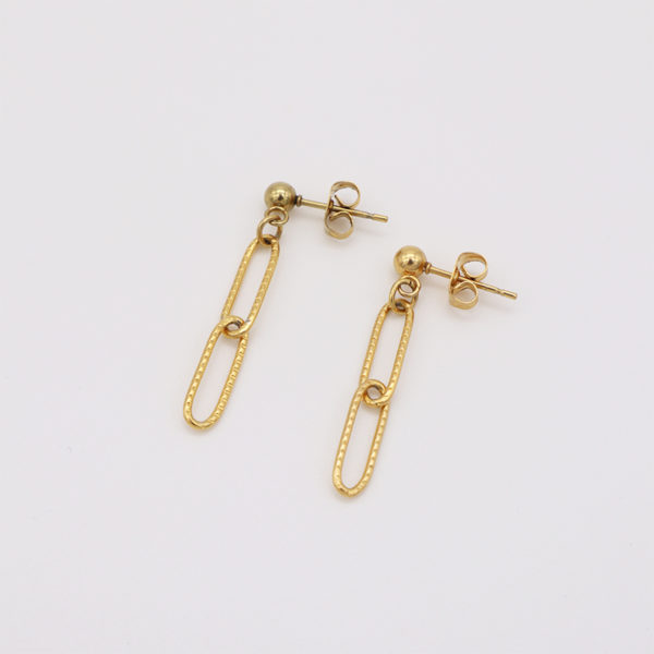 Boucles d'oreilles trombone dorées