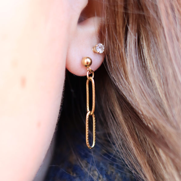 Boucles d'oreilles trombone bijoux fait main