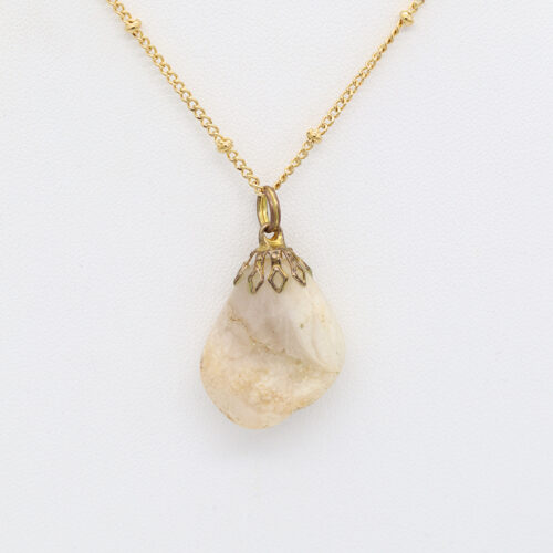 Collier pendentif agate beige