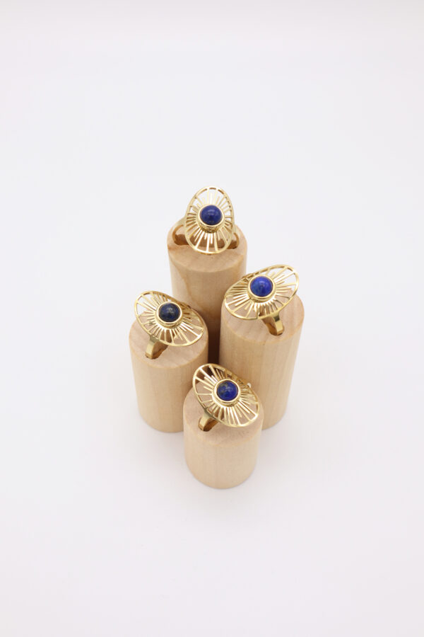 Bague dorée lapis-lazuli bijoux fait main Jolie Nénette